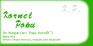 kornel popu business card